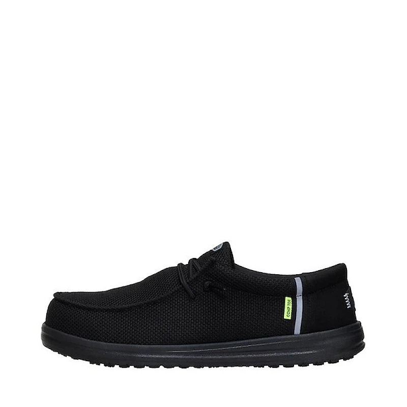 Mens HEYDUDE Wally Work Comp Toe Casual Shoe - Black