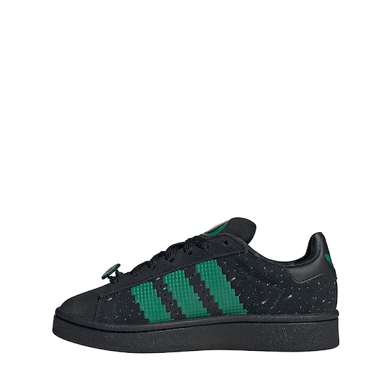 adidas x Minecraft Campus '00s Athletic Shoe - Little Kid Core Black / Semi Court Green Solar