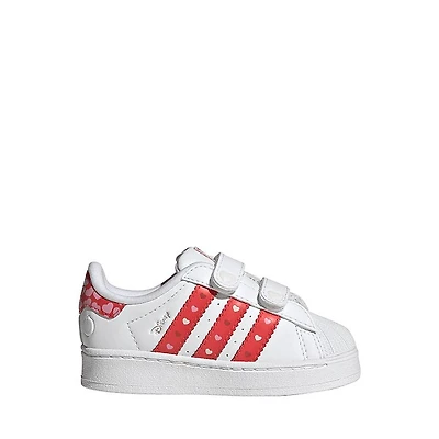 adidas Disney Superstar LED Lights Comfort Closure Athletic Shoe - Baby / Toddler Core Black Bright Red Cloud White