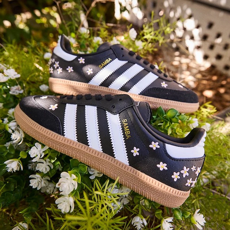 adidas Samba OG Athletic Shoe - Big Kid Core Black / Cloud White Gum