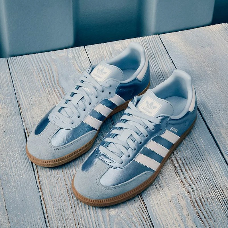 adidas Samba OG Athletic Shoe - Big Kid Clear Sky / Cloud White Gum 2