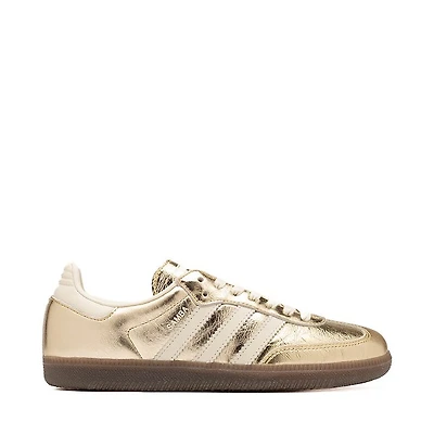 Womens adidas Samba OG Athletic Shoe - Gold Metallic / Off White Gum