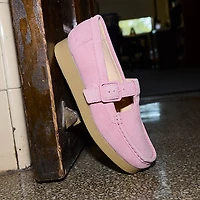 Womens Clarks Wallabee Evo T-Bar Mocassin - Dusty Pink