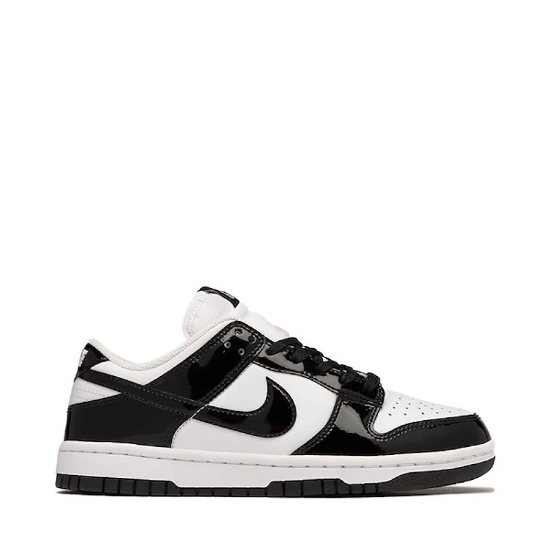 Womens Nike Dunk Low SE Athletic Shoe - White / Black / White / Metallic Silver
