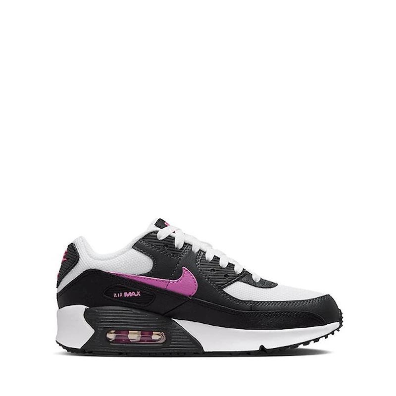 Nike Air Max 90 Athletic Shoe - Big Kid White / Playful Pink Black Anthracite