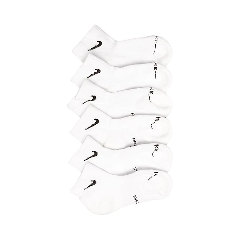 Nike Everyday Elevated Ankle Socks 6-Pack - Little Kid - White