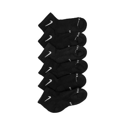 Nike Everyday Elevated Ankle Socks 6-Pack - Little Kid - Black