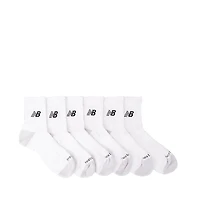 New Balance Cushion Quarter Socks 6 Pack - White / Black