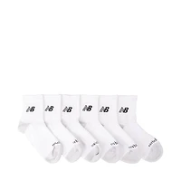 New Balance Cushion Quarter Socks 6 Pack - White / Black