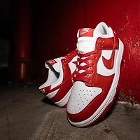 Womens Nike Dunk Low SE Athletic Shoe - White / University Red / White
