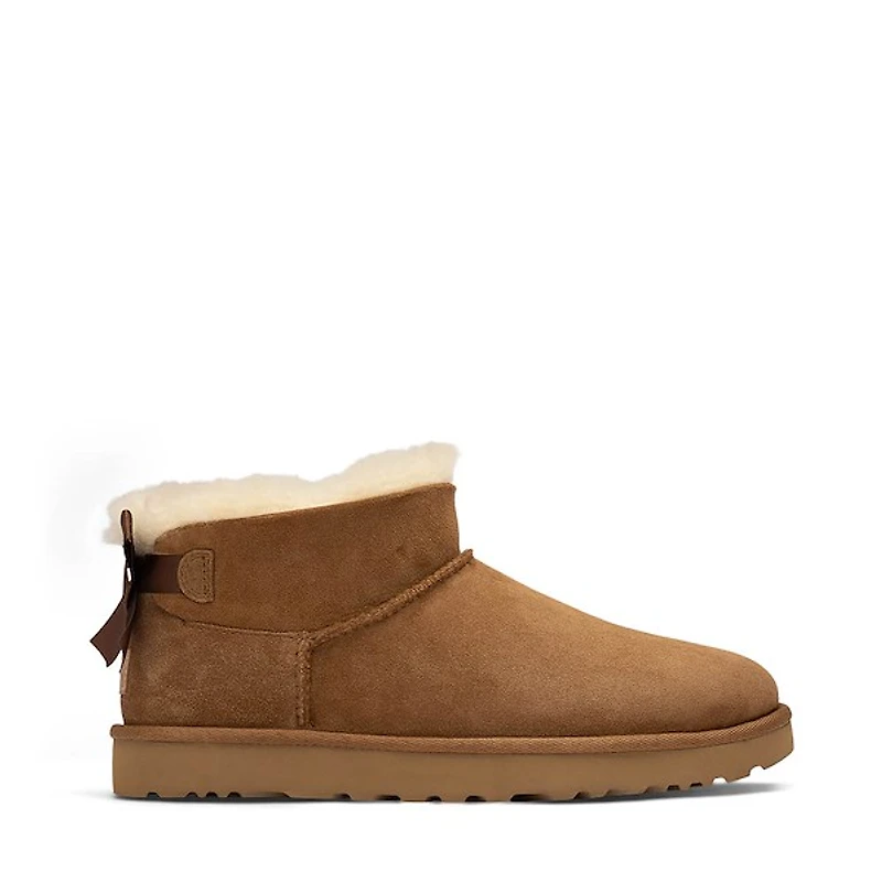 Womens UGG® Ultra Mini Bailey Bow Boot - Chestnut