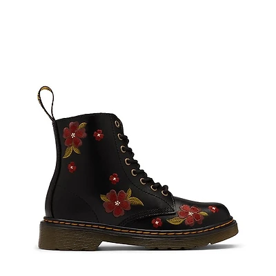 Dr. Martens 1460 Autumn Floral Embroidery Boot - Little Kid / Big Black