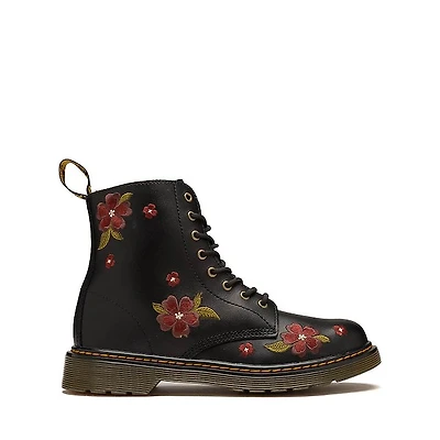 Dr. Martens 1460 Autumn Floral Embroidery Boot - Big Kid Black
