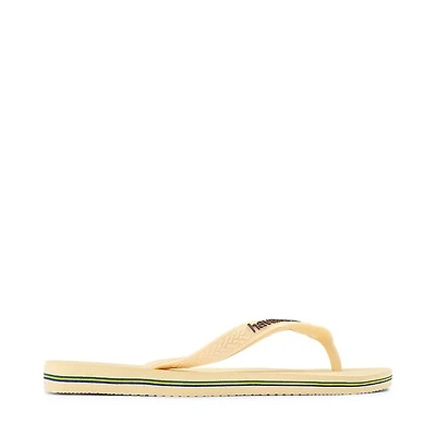 Womens Havaianas Brazil Logo Flip-Flop - Buttercream