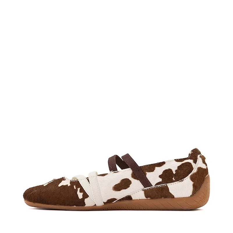 Womens PUMA Speedcat Ballet Cow Print - Chocolate Brown / Warm White