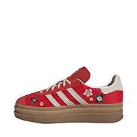 Womens adidas x Liberty London Gazelle Bold Athletic Shoe - Better Scarlet / Off White EQT Yellow