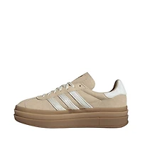 Womens adidas Gazelle Bold Athletic Shoe - Stone Khaki / Cream White Gold Metallic