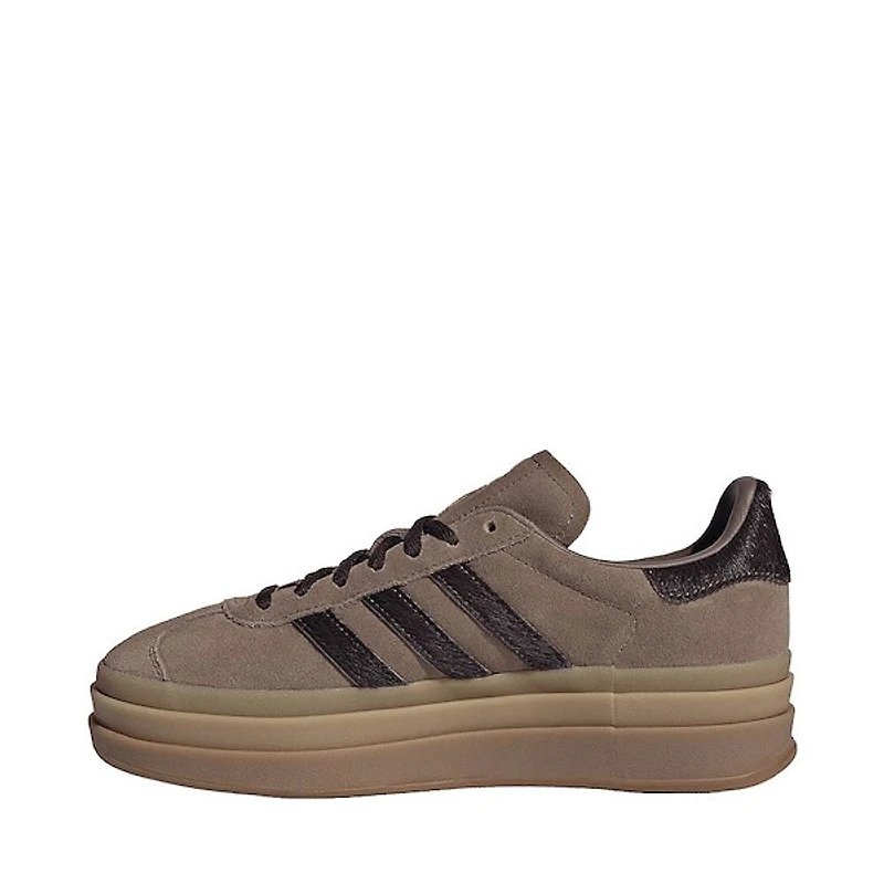 Womens adidas Gazelle Bold Athletic Shoe - Earth Strata / Aurora Coffee Gold Metallic