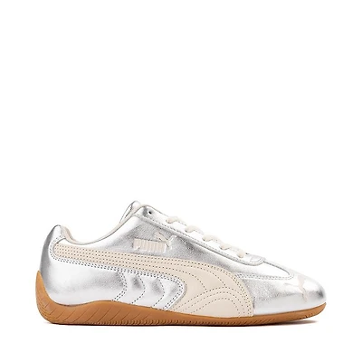 Womens PUMA Speedcat Metallic Athletic Shoe - Silver / Alpine Snow Gum