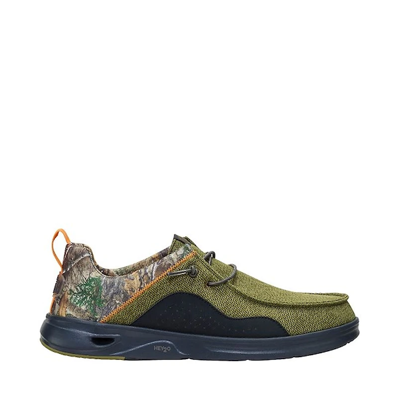 Mens HEYDUDE Wally Hey2O Realtree Edge Casual Shoe - Army Green / Camo