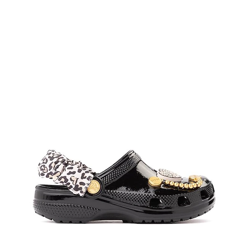 Crocs Classic High-Shine Leopard Clog - Little Kid / Big Black