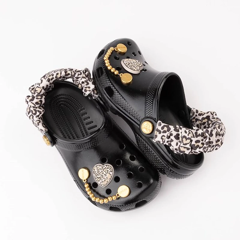 Crocs Classic High-Shine Leopard Clog - Little Kid / Big Black