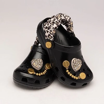 Crocs Classic High-Shine Leopard Clog - Baby / Toddler Black