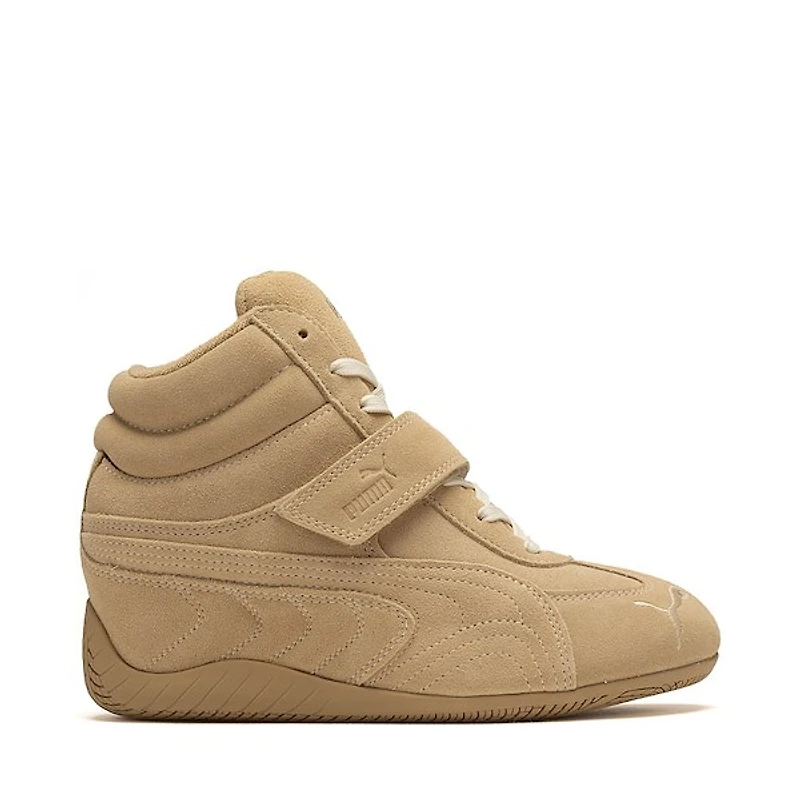 Womens PUMA Speedcat Wedge Athletic Shoe - Sand / Alpine Snow