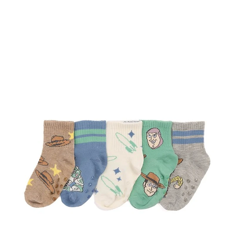 Toy Story Gripper Crew Socks 5 Pack - Toddler - Multicolor