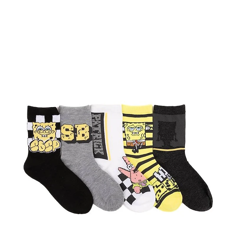 SpongeBob SquarePants&trade Crew Socks 5 Pack - Little Kid - Multicolor