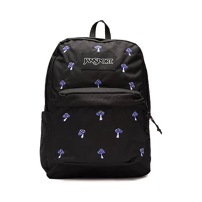 JanSport SuperBreak Plus Backpack - Embroidered Shrooms Black