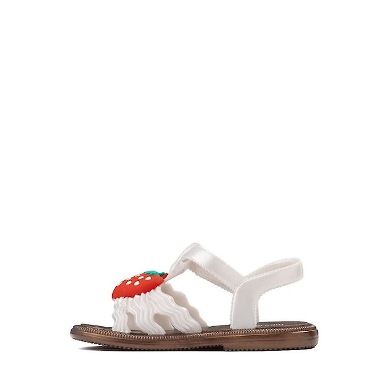 Mini Melissa Hip Strawberry Sandal - Toddler / Little Kid - Pearly White