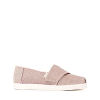 TOMS Alpargata Classic Glitter Slip-On Casual Shoe - Little Kid / Big Rose