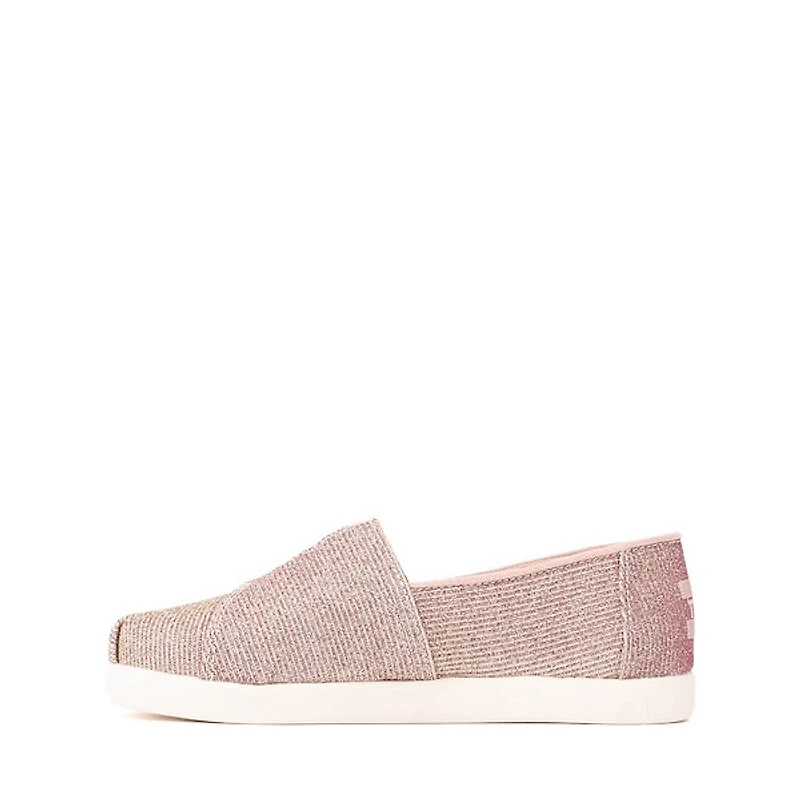 TOMS Alpargata Classic Glitter Slip-On Casual Shoe - Little Kid / Big Rose