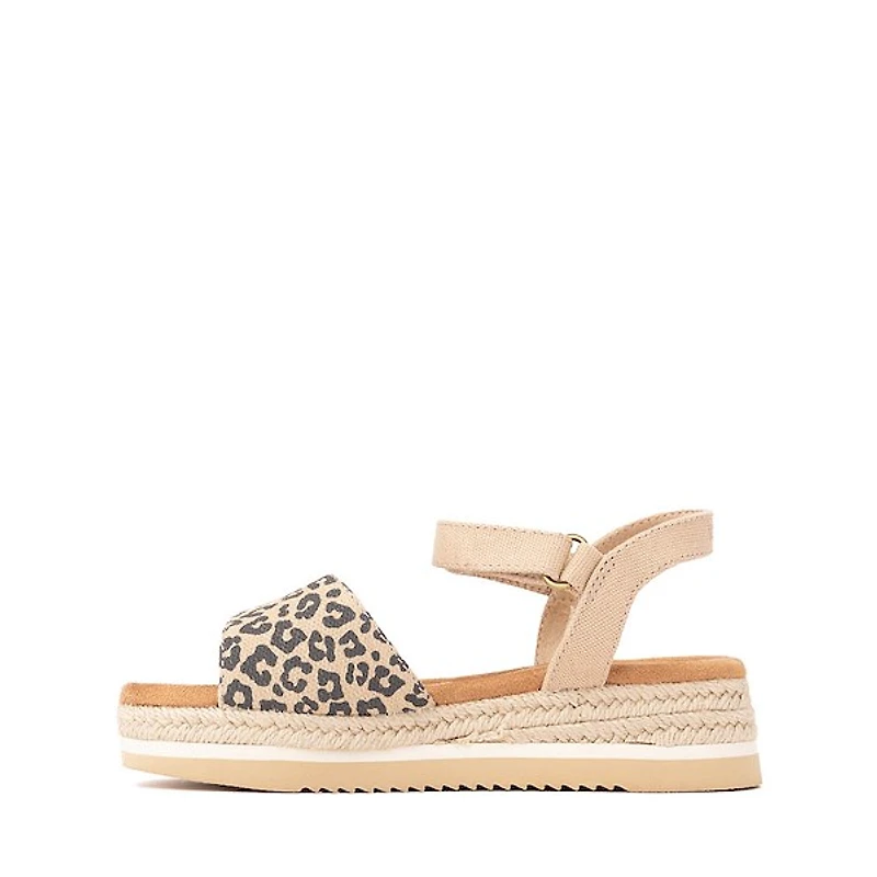 TOMS Diana Platform Sandal - Little Kid / Big Natural Leopard Print