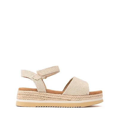 TOMS Diana Platform Sandal - Little Kid / Big Kid - Champagne Glimmer