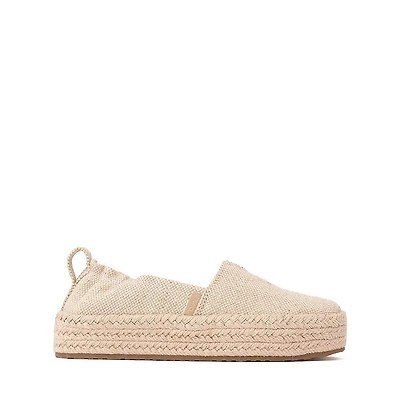 TOMS Valencia Platform Espadrille - Little Kid / Big Champagne Glimmer