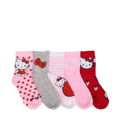 Hello Kitty® Strawberry Dots Quarter Socks 5 Pack - Little Kid - Multicolor
