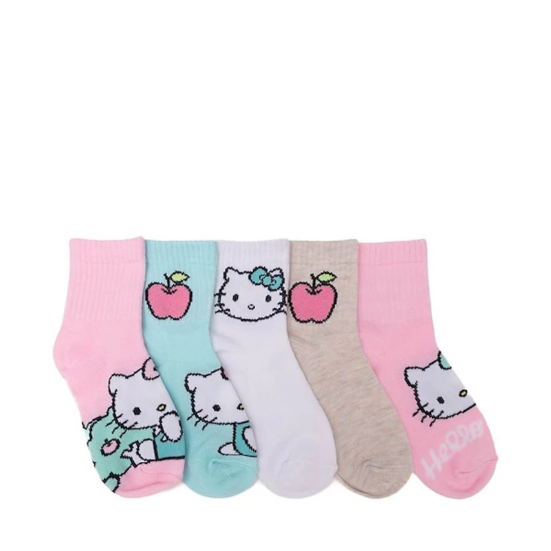 Hello Kitty® Apple Quarter Socks 5 Pack - Little Kid - Multicolor
