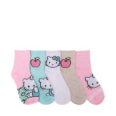 Hello Kitty® Apple Quarter Socks 5 Pack - Little Kid - Multicolor