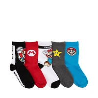 Super Mario Bros. Crew Socks 5 Pack - Little Kid - Multicolor