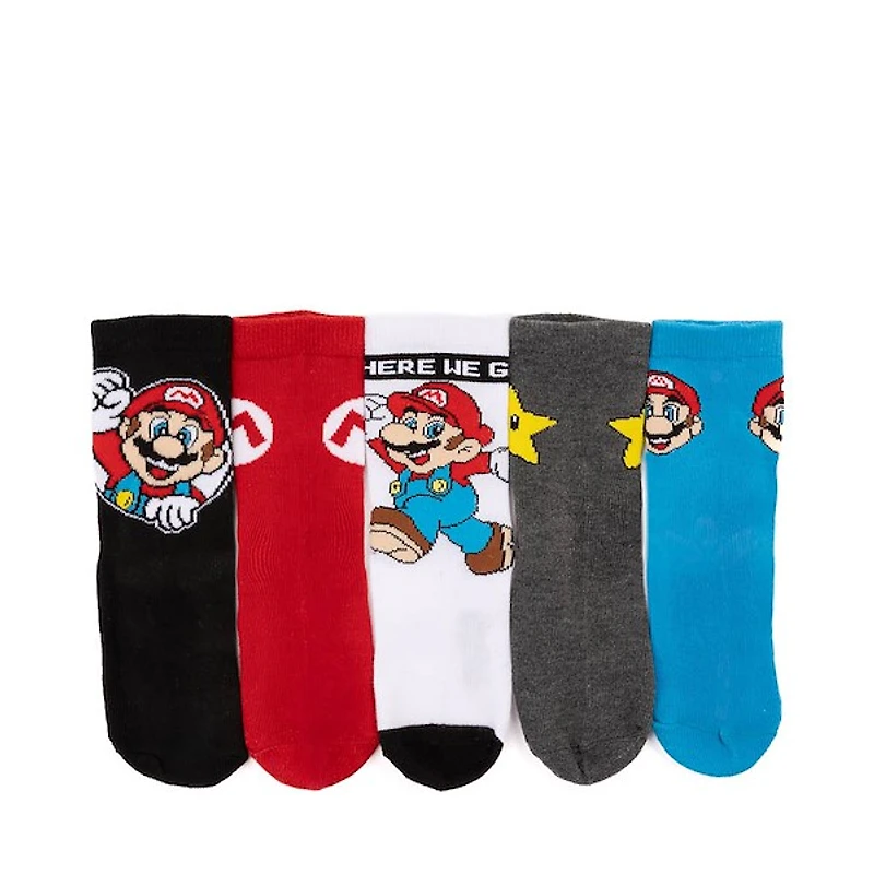 Super Mario Bros. Crew Socks 5 Pack - Little Kid - Multicolor