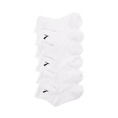 PUMA Ruffle Quarter Socks 3 Pack - Little Kid - White