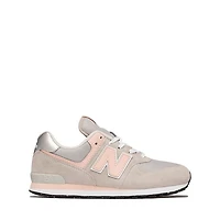 New Balance 574 Athletic Shoe - Big Kid Raincloud / Pink Haze