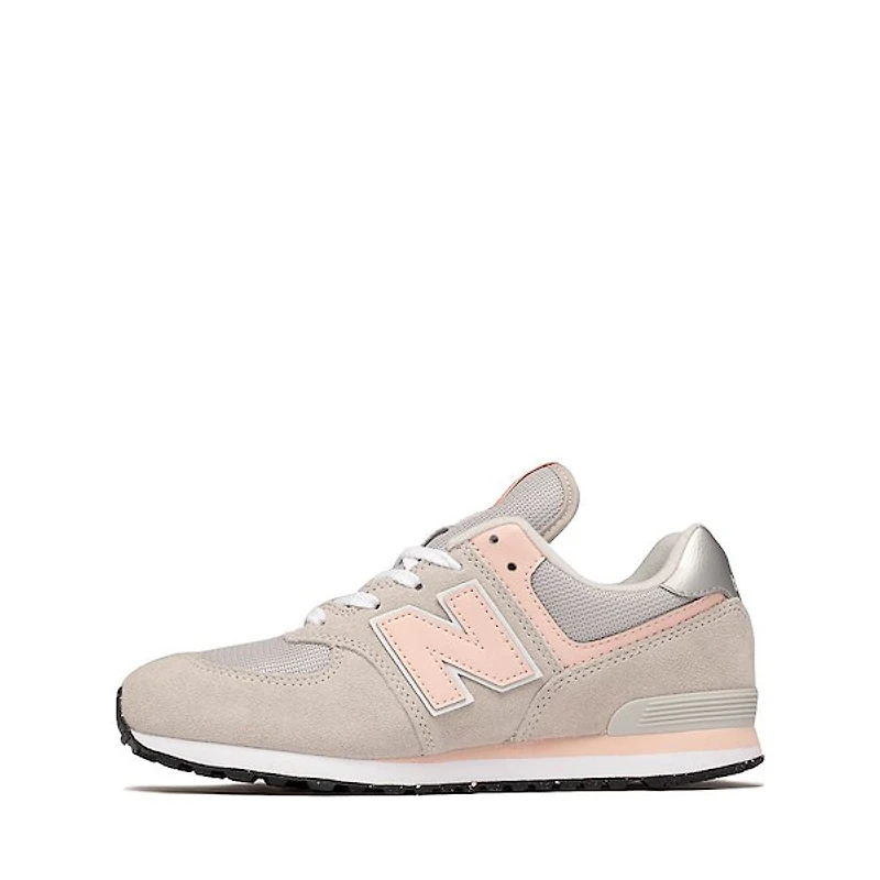 New Balance 574 Athletic Shoe - Big Kid Raincloud / Pink Haze