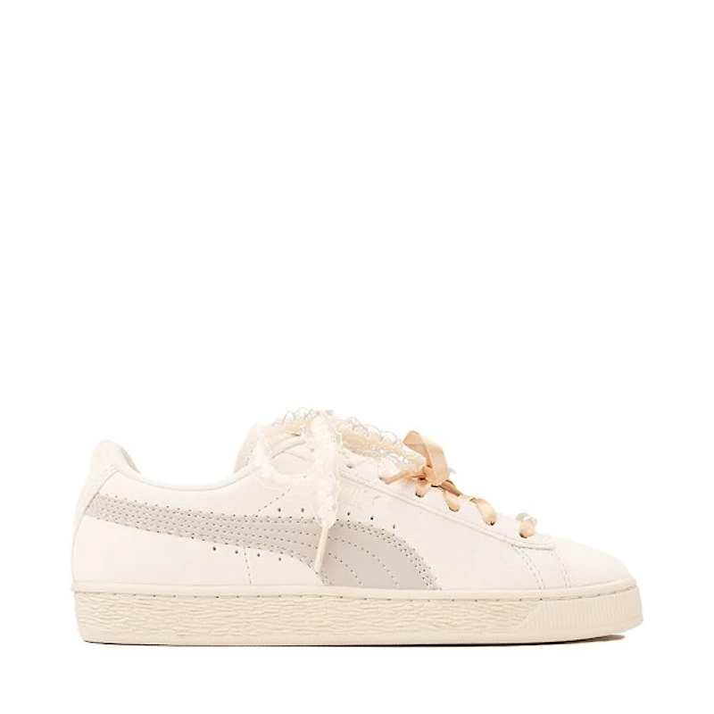 Womens PUMA Suede Bloom Athletic Shoe - Frosted Ivory / Silver Fog