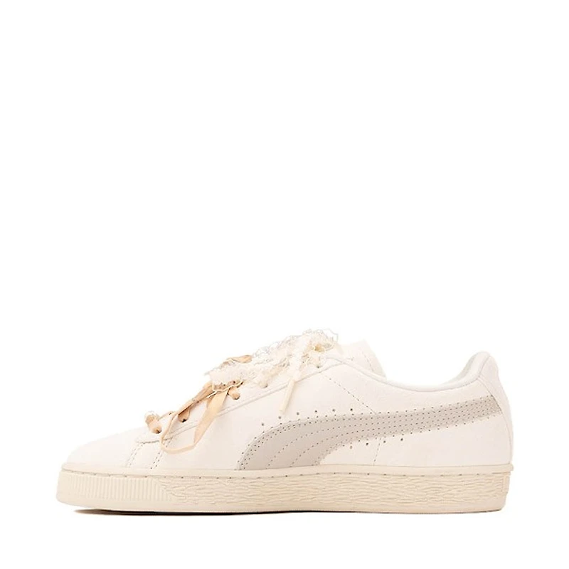 Womens PUMA Suede Bloom Athletic Shoe - Frosted Ivory / Silver Fog