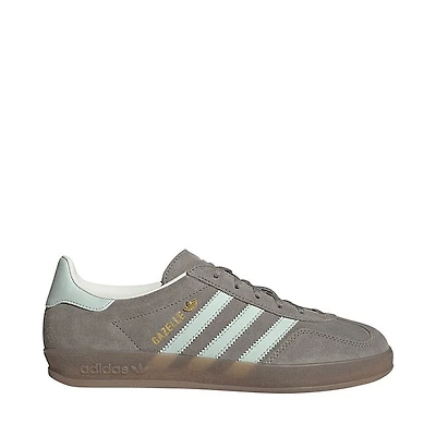 Womens adidas Gazelle Indoor Athletic Shoe - Silver Pebble / Linen Green Gum