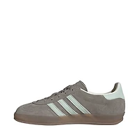 Womens adidas Gazelle Indoor Athletic Shoe - Silver Pebble / Linen Green Gum