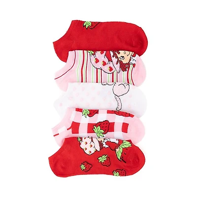 Womens Strawberry Shortcake No Show Socks 5 Pack - Multicolor